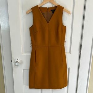 J. Crew v neck double serge wool dress size 0 with belt